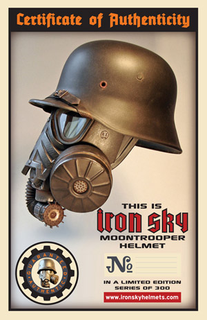 certificate for iron sky moontrooper helmet